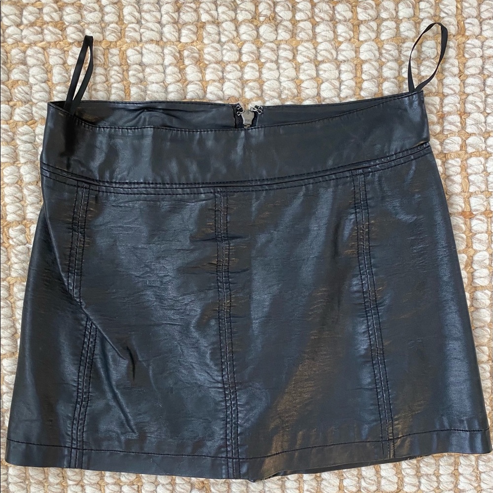 Free People Vegan Leather Mini Skirt